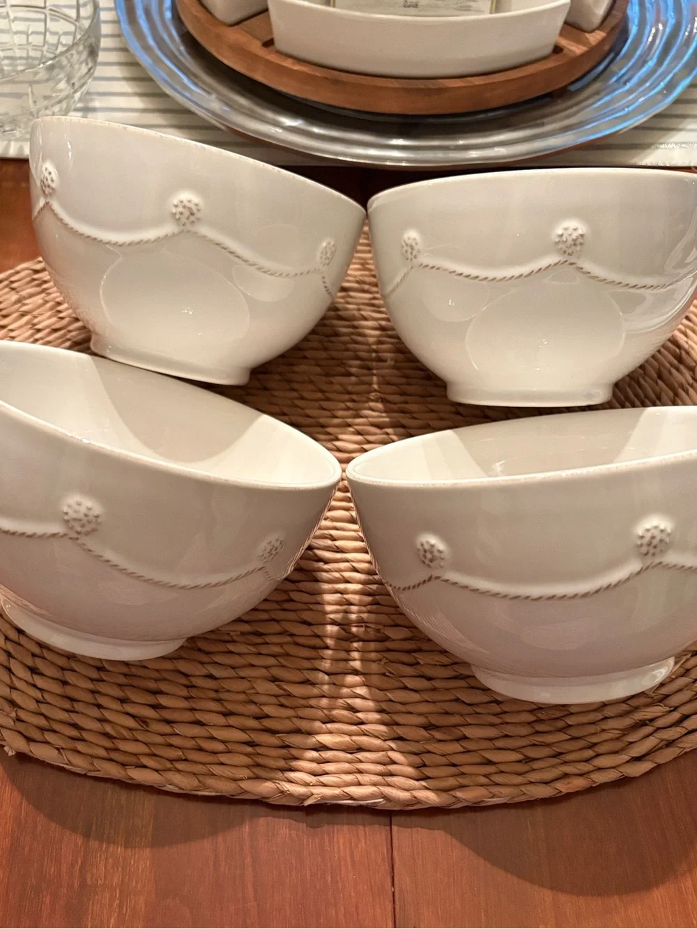 Juliska Berry & Thread cereal / ice cream bowls-set of 4